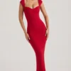 Robe longue Dolcezza à encolure en cœur, rouge Robe longue Dolcezza à encolure en cœur, rouge
