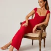 Robe longue Dolcezza à encolure en cœur, rouge Robe longue Dolcezza à encolure en cœur, rouge