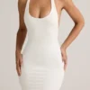 Robe longue à dos nageur Imelda en modal, blanche Robe longue à dos nageur Imelda en modal, blanche