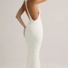 Robe longue à dos nageur Imelda en modal, blanche Robe longue à dos nageur Imelda en modal, blanche