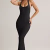 Robe longue à dos nageur Imelda en modal noir Robe longue à dos nageur Imelda en modal noir