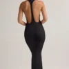 Robe longue à dos nageur Imelda en modal noir Robe longue à dos nageur Imelda en modal noir