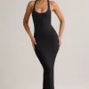 Robe longue à dos nageur Imelda en modal noir Robe longue à dos nageur Imelda en modal noir