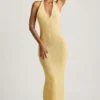 Robe longue dos nu bouclée Mirri en jaune Robe longue dos nu bouclée Mirri en jaune