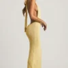 Robe longue dos nu bouclée Mirri en jaune Robe longue dos nu bouclée Mirri en jaune