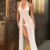 Robe longue dos nu Coralie en blanc Robe longue dos nu Coralie en blanc