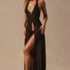 Robe longue dos nu Coralie en noir Robe longue dos nu Coralie en noir