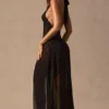 Robe longue dos nu Coralie en noir Robe longue dos nu Coralie en noir