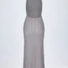 Robe longue dos nu à dos nu Solara en argent Robe longue dos nu à dos nu Solara en argent