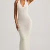 Robe longue à dos nu en bouclé Mirri, couleur blanche Robe longue à dos nu en bouclé Mirri, couleur blanche