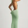 Robe longue à dos nu en bouclé Mirri, couleur menthe Robe longue à dos nu en bouclé Mirri, couleur menthe