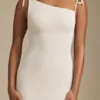 Robe longue dos nu en jersey texturé Noelia, couleur ivoire Robe longue dos nu en jersey texturé Noelia, couleur ivoire