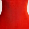 Robe longue dos nu en jersey texturé Noelia, rouge vif Robe longue dos nu en jersey texturé Noelia, rouge vif