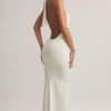 Robe longue à dos nu en modal Hallie, blanche Robe longue à dos nu en modal Hallie, blanche