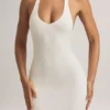 Robe longue à dos nu en modal Hallie, blanche Robe longue à dos nu en modal Hallie, blanche