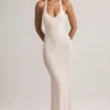 Robe longue à dos nu en modal Hallie à imprimé rayé Robe longue à dos nu en modal Hallie à imprimé rayé