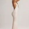 Robe longue à dos nu en modal Hallie à imprimé rayé Robe longue à dos nu en modal Hallie à imprimé rayé
