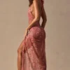 Robe longue à dos nu et découpes Caicos, imprimé cachemire Robe longue à dos nu et découpes Caicos, imprimé cachemire