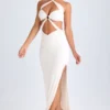 Robe longue à dos nu et fronces Kalyani, couleur blanche Robe longue à dos nu et fronces Kalyani, couleur blanche