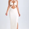 Robe longue à dos nu et fronces Kalyani, couleur blanche Robe longue à dos nu et fronces Kalyani, couleur blanche