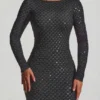 Robe longue à dos nu et ornements Jailene en noir Robe longue à dos nu et ornements Jailene en noir