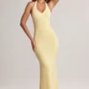 Robe longue à dos nu Hallie en modal, couleur Lemon Sherbet Robe longue à dos nu Hallie en modal, couleur Lemon Sherbet