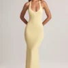 Robe longue à dos nu Hallie en modal, couleur Lemon Sherbet Robe longue à dos nu Hallie en modal, couleur Lemon Sherbet