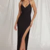 Robe longue à dos nu Indi en noir Robe longue à dos nu Indi en noir