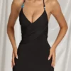 Robe longue à dos nu Indi en noir Robe longue à dos nu Indi en noir