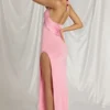Robe longue à dos nu Indi, rose bonbon Robe longue à dos nu Indi, rose bonbon