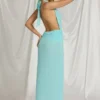Robe longue à dos nu Kaeli bleu aqua Robe longue à dos nu Kaeli bleu aqua