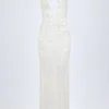 Robe longue dos nu ornée Lanai en blanc