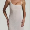 Robe longue dos nu à ornements Duhamel en blanc Robe longue dos nu à ornements Duhamel en blanc