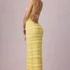 Robe longue dos nu à volants Tove, couleur jaune citron Robe longue dos nu à volants Tove, couleur jaune citron