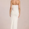 Robe longue drapée à bandeau Caliane, couleur ivoire Robe longue drapée à bandeau Caliane, couleur ivoire