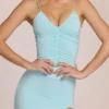 Robe longue Elanora à col en V profond, couleur aqua pâle Robe longue Elanora à col en V profond, couleur aqua pâle
