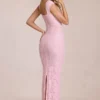 Robe longue Elisa à encolure en cœur, rose pâle Robe longue Elisa à encolure en cœur, rose pâle