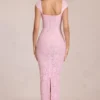 Robe longue Elisa à encolure en cœur, rose pâle Robe longue Elisa à encolure en cœur, rose pâle