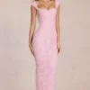 Robe longue Elisa à encolure en cœur, rose pâle Robe longue Elisa à encolure en cœur, rose pâle