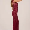 Robe longue Elisa à encolure en cœur, rouge cerise Robe longue Elisa à encolure en cœur, rouge cerise