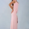 Robe longue Elva en modal, col en cœur et taille drapée, rose poudré Robe longue Elva en modal, col en cœur et taille drapée, rose poudré