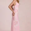 Robe longue en mousseline Fioren à imprimé floral rose Robe longue en mousseline Fioren à imprimé floral rose