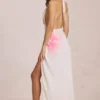 Robe longue en mousseline Solenne à imprimé floral blanc Robe longue en mousseline Solenne à imprimé floral blanc