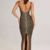 Robe longue à encolure carrée Soreia en modal, imprimé léopard Robe longue à encolure carrée Soreia en modal, imprimé léopard