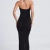 Robe longue à encolure dos nu et découpes Margot avec détails métalliques, en noir Robe longue à encolure dos nu et découpes Margot avec détails métalliques, en noir