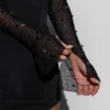 Robe longue à fente latérale et ornements San Marino en noir Robe longue à fente latérale et ornements San Marino en noir