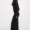 Robe longue à manches longues et dos nu en jersey transparent Frances, couleur noir Robe longue à manches longues et dos nu en jersey transparent Frances, couleur noir