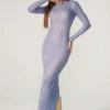 Robe longue à manches longues Yasmin ornée, couleur bleue Robe longue à manches longues Yasmin ornée, couleur bleue