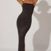 Robe longue moulante froncée Ryatt en noir Robe longue moulante froncée Ryatt en noir