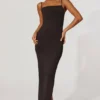 Robe longue moulante froncée Ryatt en noir Robe longue moulante froncée Ryatt en noir